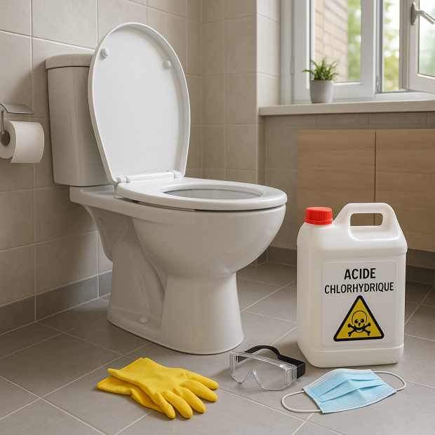 Détartrage des WC : Comment utiliser l'acide chlorhydrique sans risque?