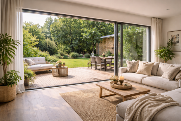 baie vitrée à galandage