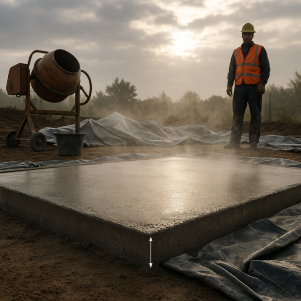 Temps de séchage d'une dalle béton de 10 cm : ce que vous devez savoir